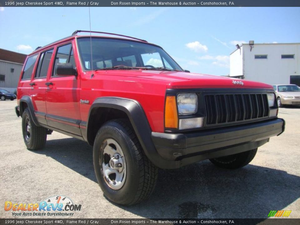 1996 Jeep Cherokee Sport 4WD Flame Red / Gray Photo #5