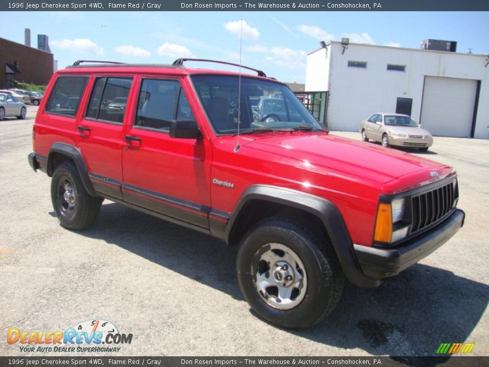 1996 Jeep Cherokee Sport 4WD Flame Red / Gray Photo #6