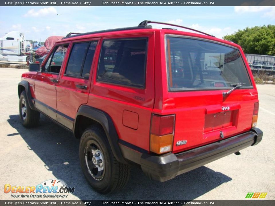 1996 Jeep Cherokee Sport 4WD Flame Red / Gray Photo #10