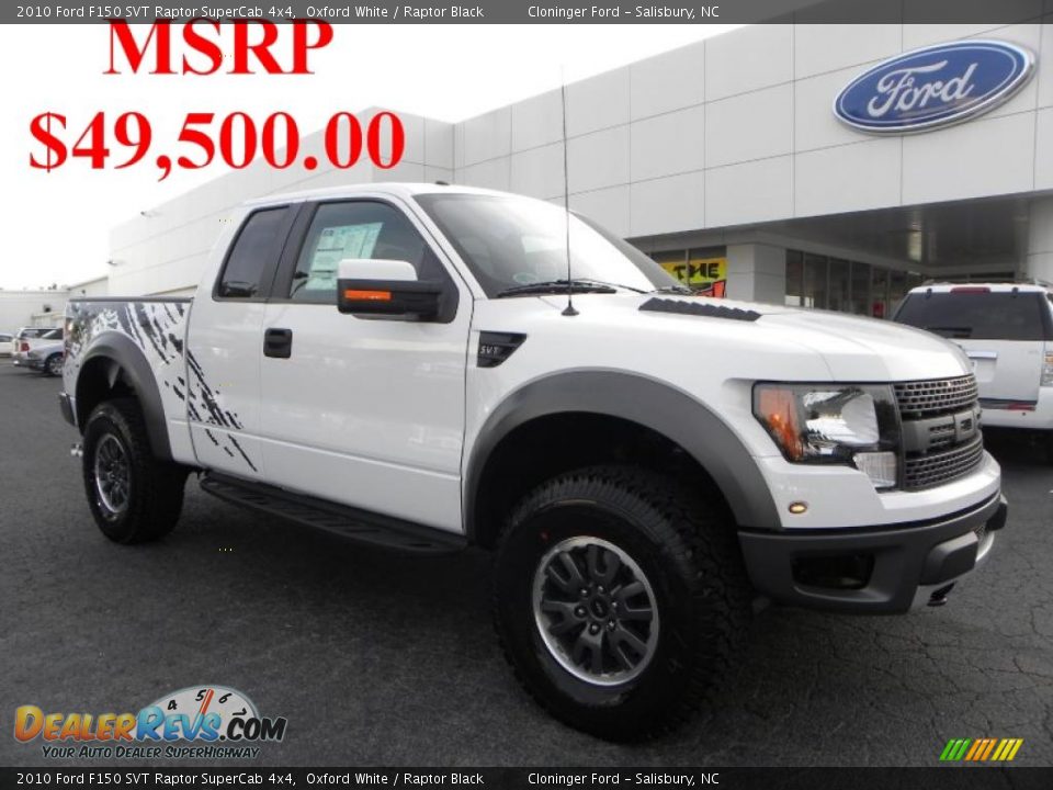 2010 Ford F150 SVT Raptor SuperCab 4x4 Oxford White / Raptor Black Photo #1
