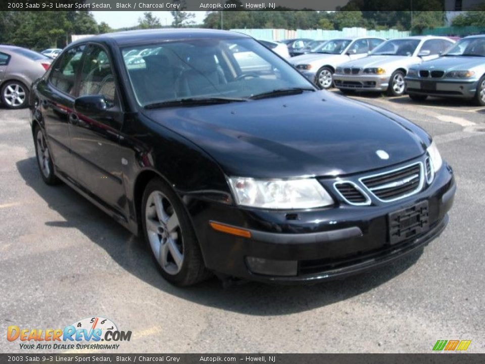2003 Saab 9-3 Linear Sport Sedan Black / Charcoal Grey Photo #2
