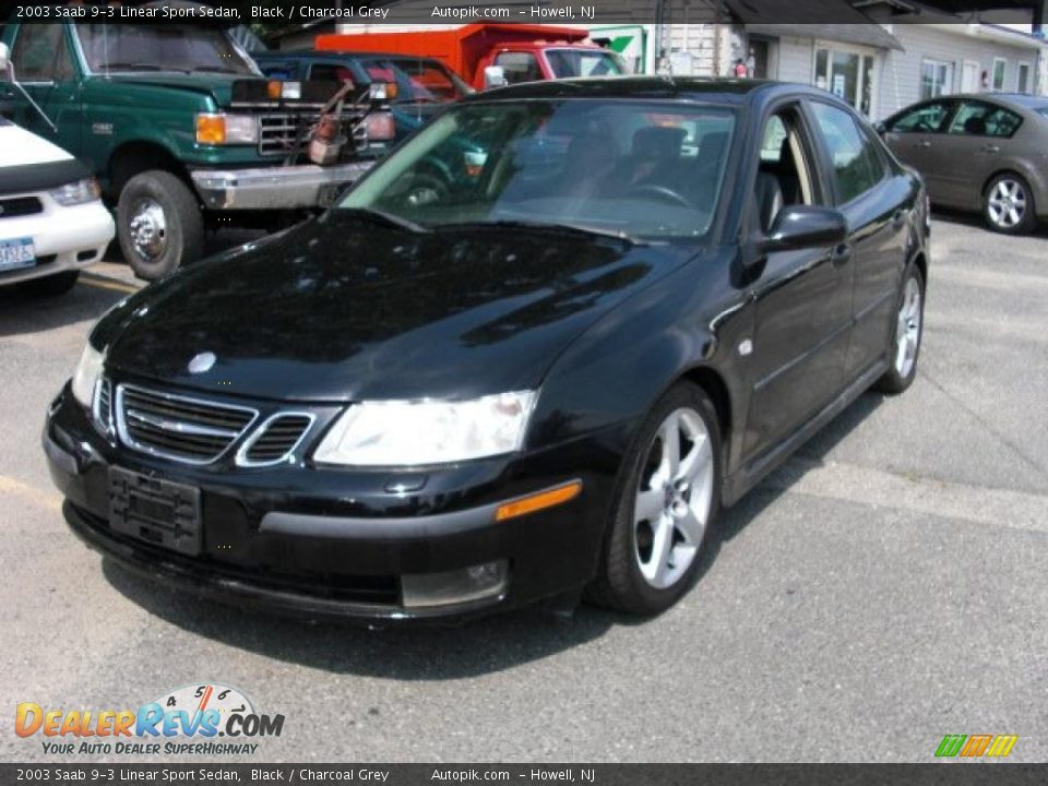 2003 Saab 9-3 Linear Sport Sedan Black / Charcoal Grey Photo #3