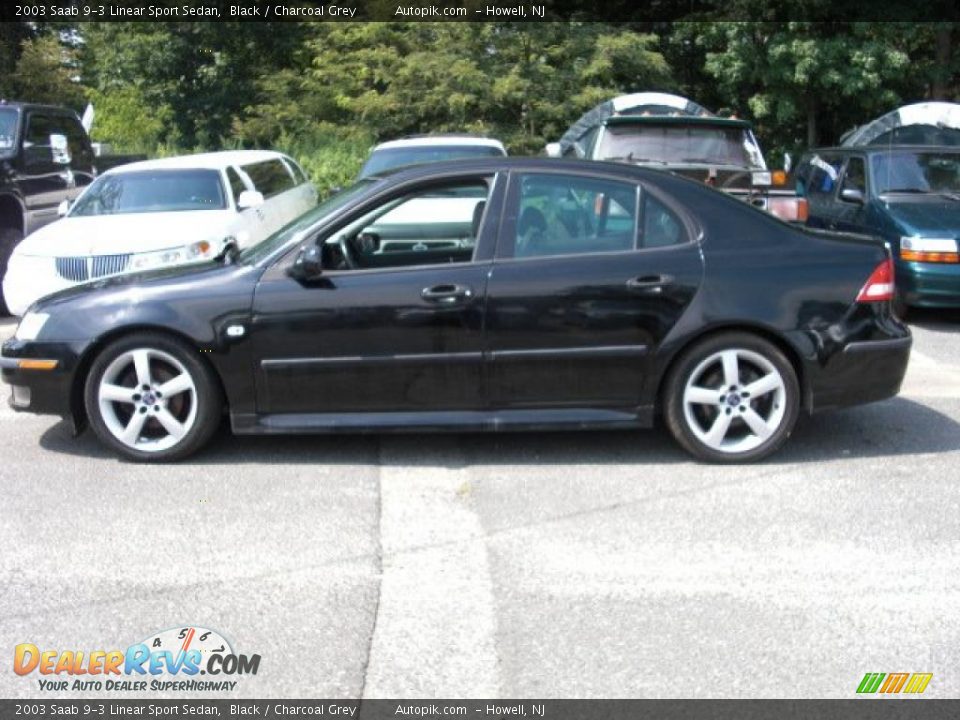 2003 Saab 9-3 Linear Sport Sedan Black / Charcoal Grey Photo #4