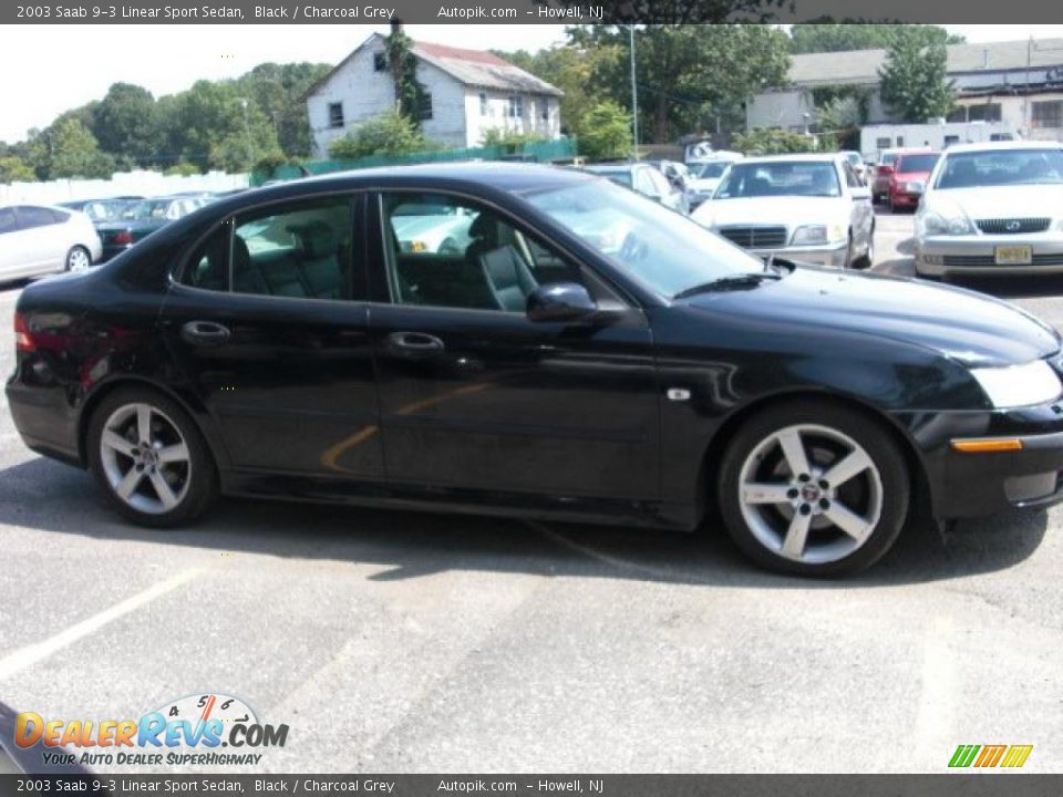 2003 Saab 9-3 Linear Sport Sedan Black / Charcoal Grey Photo #8
