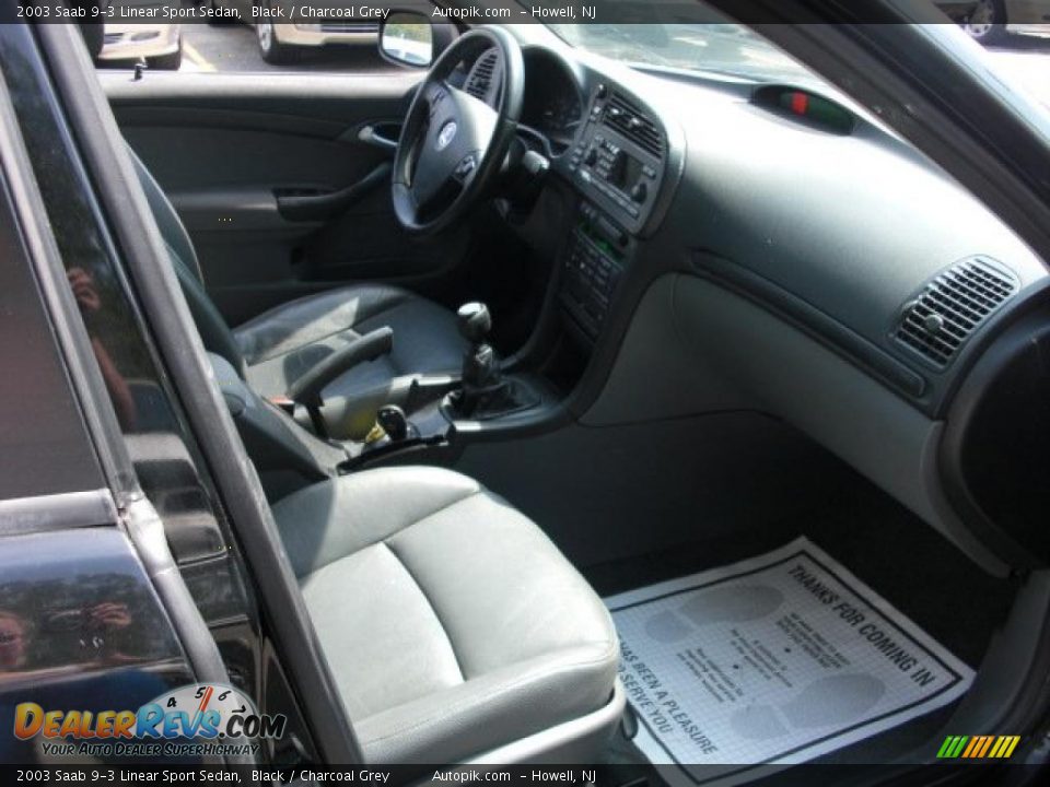 2003 Saab 9-3 Linear Sport Sedan Black / Charcoal Grey Photo #10