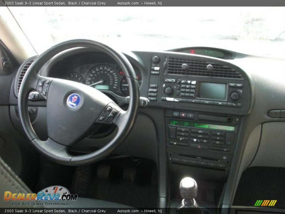2003 Saab 9-3 Linear Sport Sedan Black / Charcoal Grey Photo #12