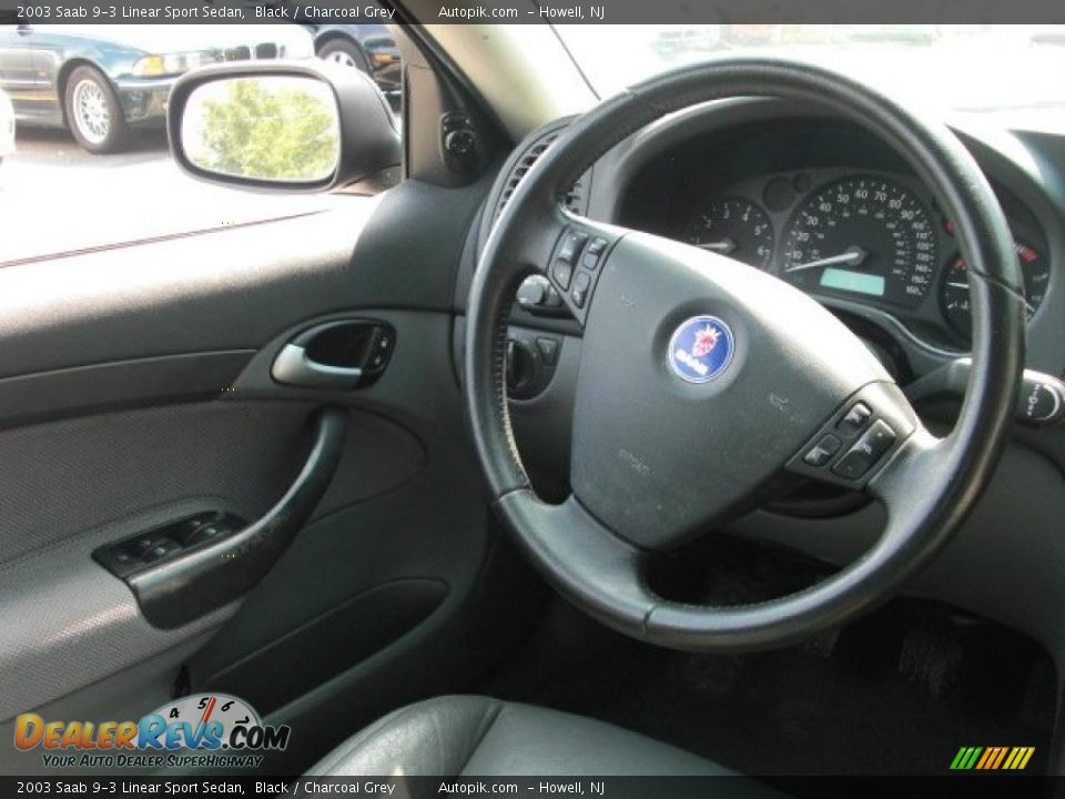 2003 Saab 9-3 Linear Sport Sedan Black / Charcoal Grey Photo #14