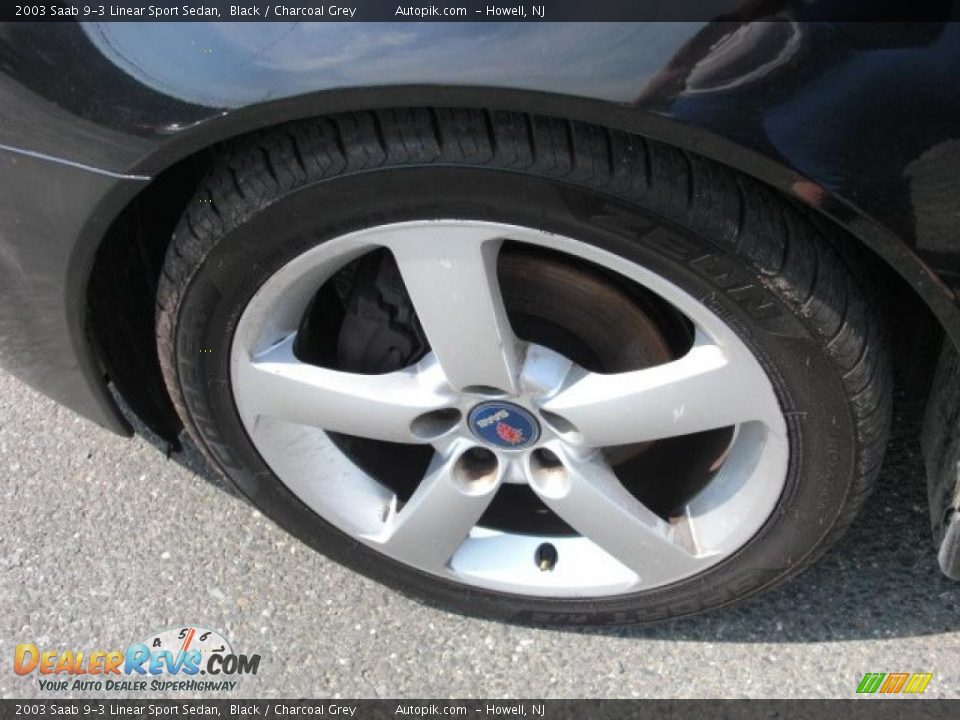 2003 Saab 9-3 Linear Sport Sedan Black / Charcoal Grey Photo #16