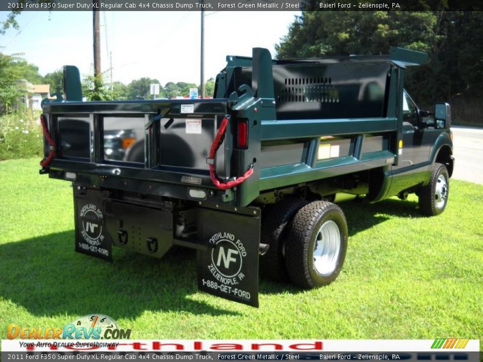 2011 Ford F350 Super Duty XL Regular Cab 4x4 Chassis Dump Truck Forest Green Metallic / Steel Photo #6