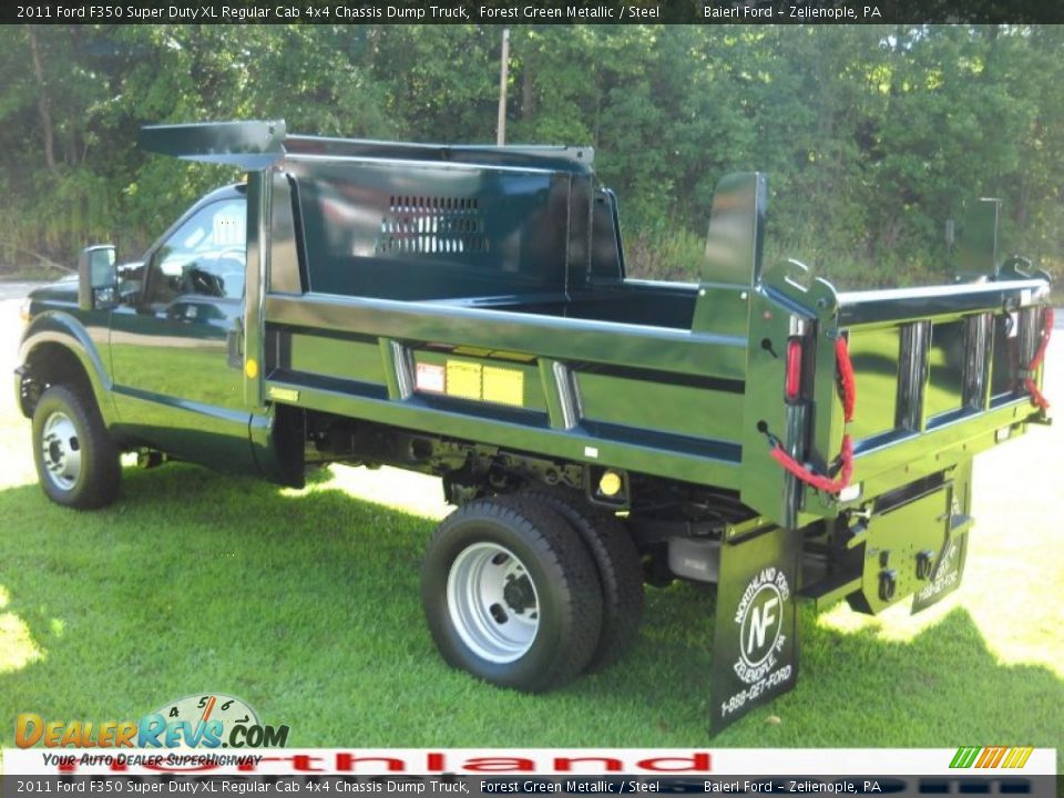 2011 Ford F350 Super Duty XL Regular Cab 4x4 Chassis Dump Truck Forest Green Metallic / Steel Photo #8