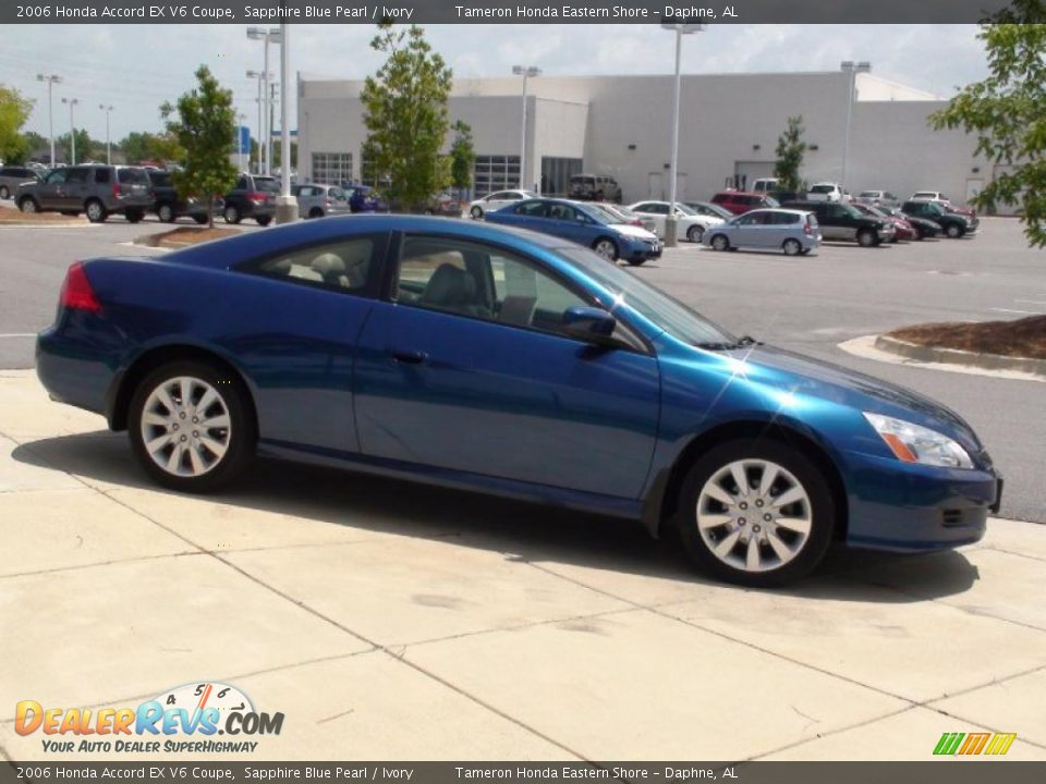 2006 Honda Accord EX V6 Coupe Sapphire Blue Pearl / Ivory Photo #4