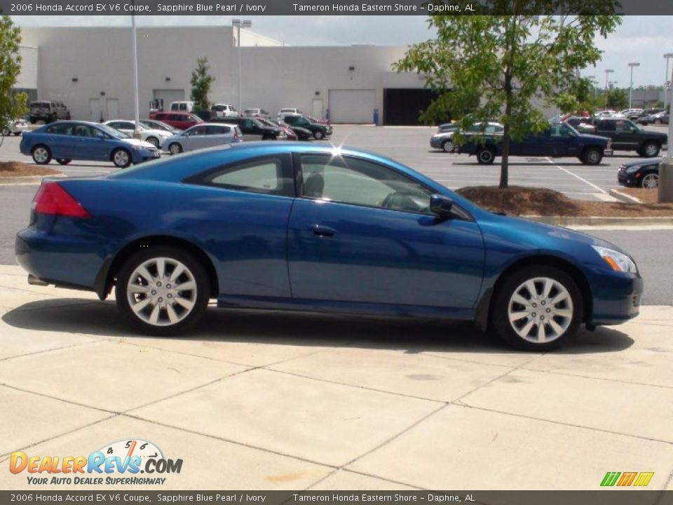 2006 Honda Accord EX V6 Coupe Sapphire Blue Pearl / Ivory Photo #5