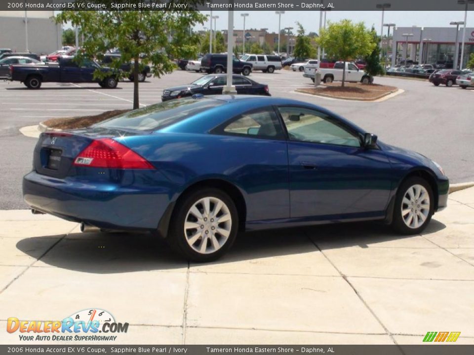 2006 Honda Accord EX V6 Coupe Sapphire Blue Pearl / Ivory Photo #6