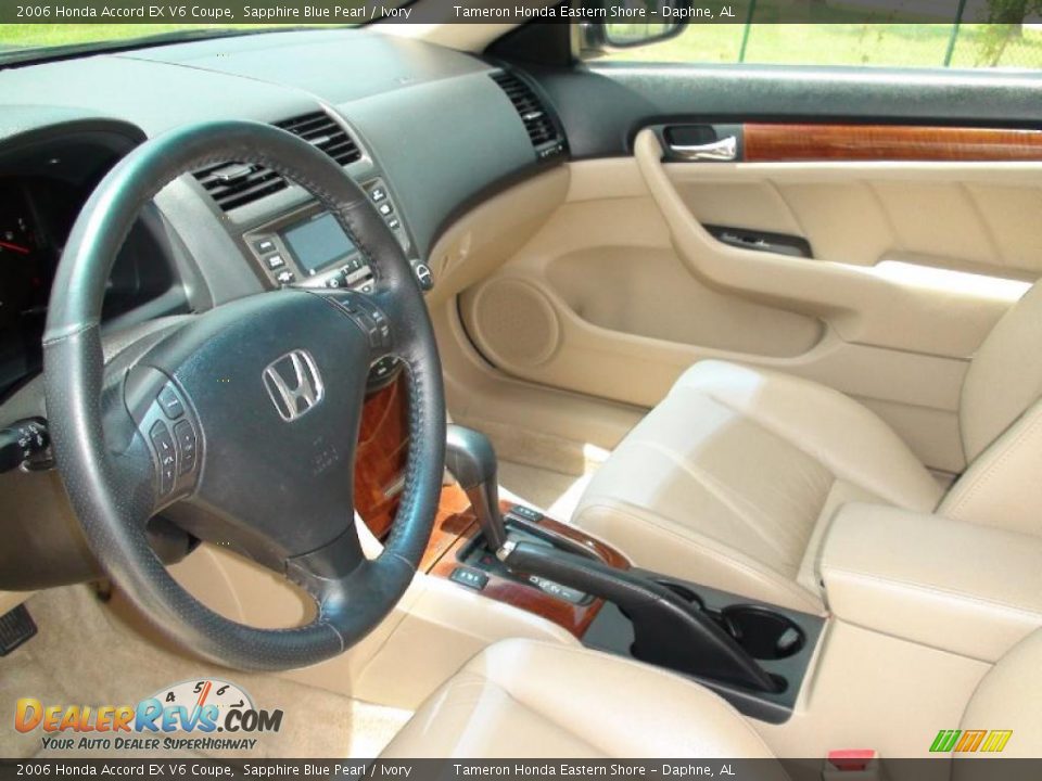 2006 Honda Accord EX V6 Coupe Sapphire Blue Pearl / Ivory Photo #16