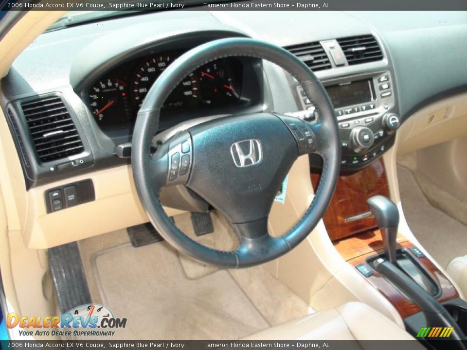 2006 Honda Accord EX V6 Coupe Sapphire Blue Pearl / Ivory Photo #17