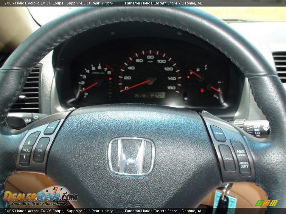 2006 Honda Accord EX V6 Coupe Sapphire Blue Pearl / Ivory Photo #21