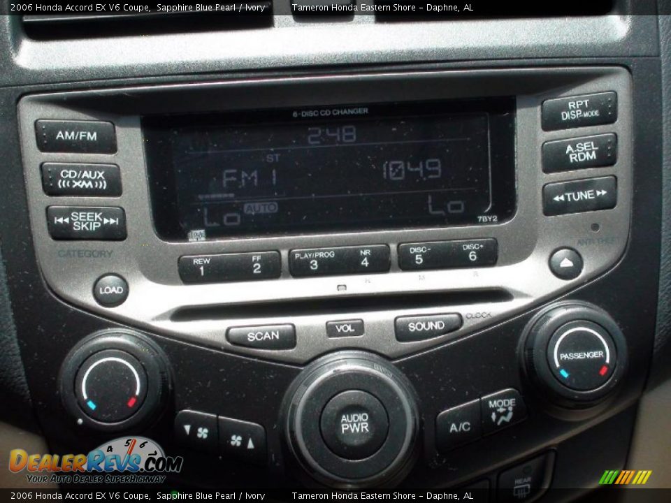 2006 Honda Accord EX V6 Coupe Sapphire Blue Pearl / Ivory Photo #26