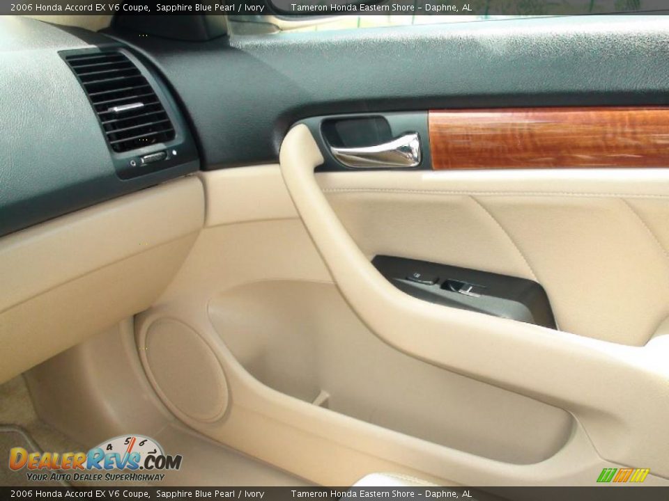 2006 Honda Accord EX V6 Coupe Sapphire Blue Pearl / Ivory Photo #28