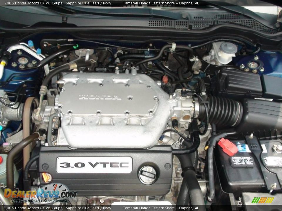 2006 Honda Accord EX V6 Coupe Sapphire Blue Pearl / Ivory Photo #34