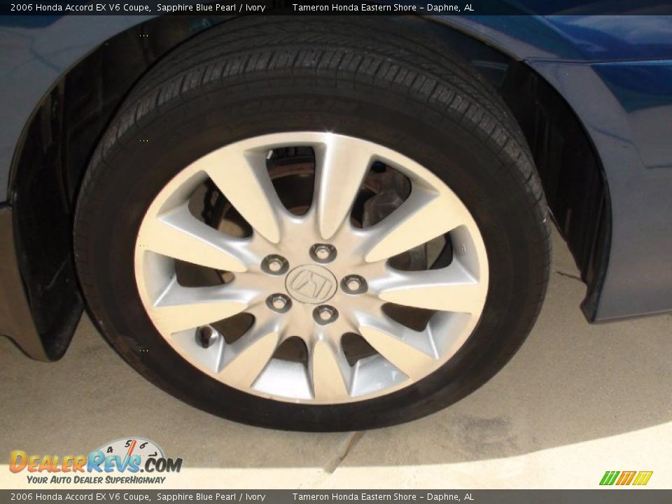 2006 Honda Accord EX V6 Coupe Sapphire Blue Pearl / Ivory Photo #36