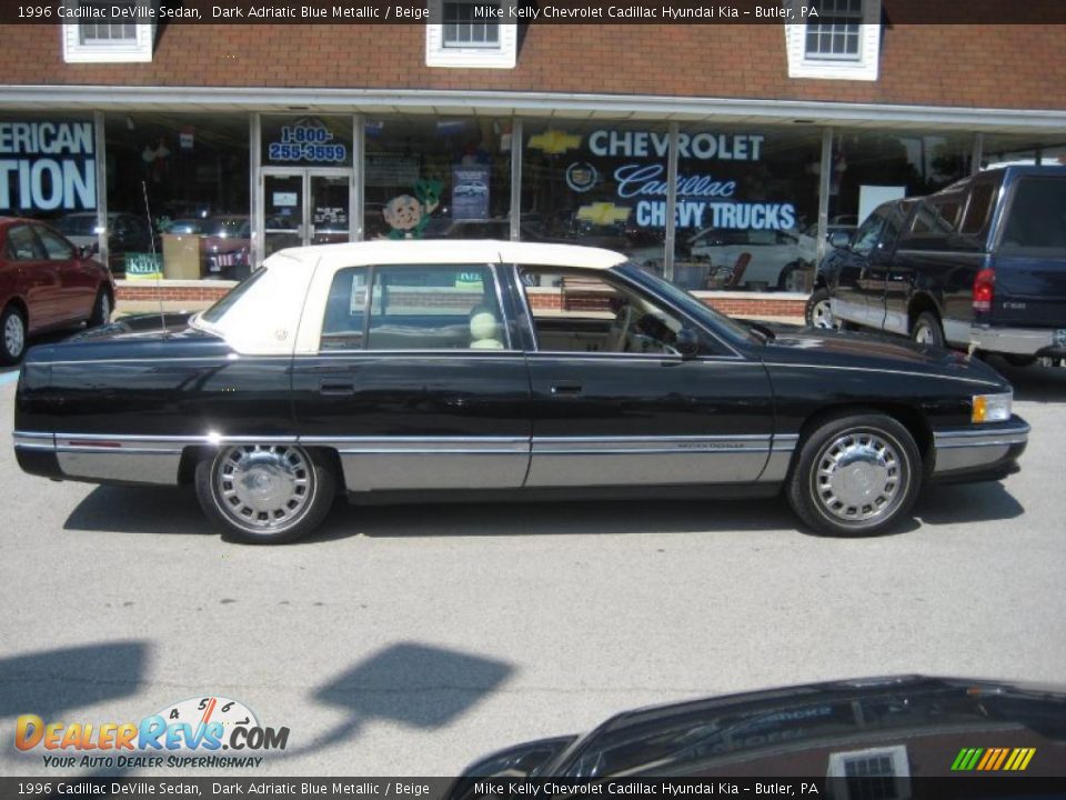 1996 Cadillac DeVille Sedan Dark Adriatic Blue Metallic / Beige Photo #5