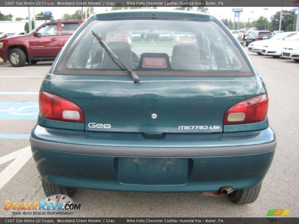 1997 Geo Metro LSi Coupe Woodland Green Metallic / Gray Photo #4