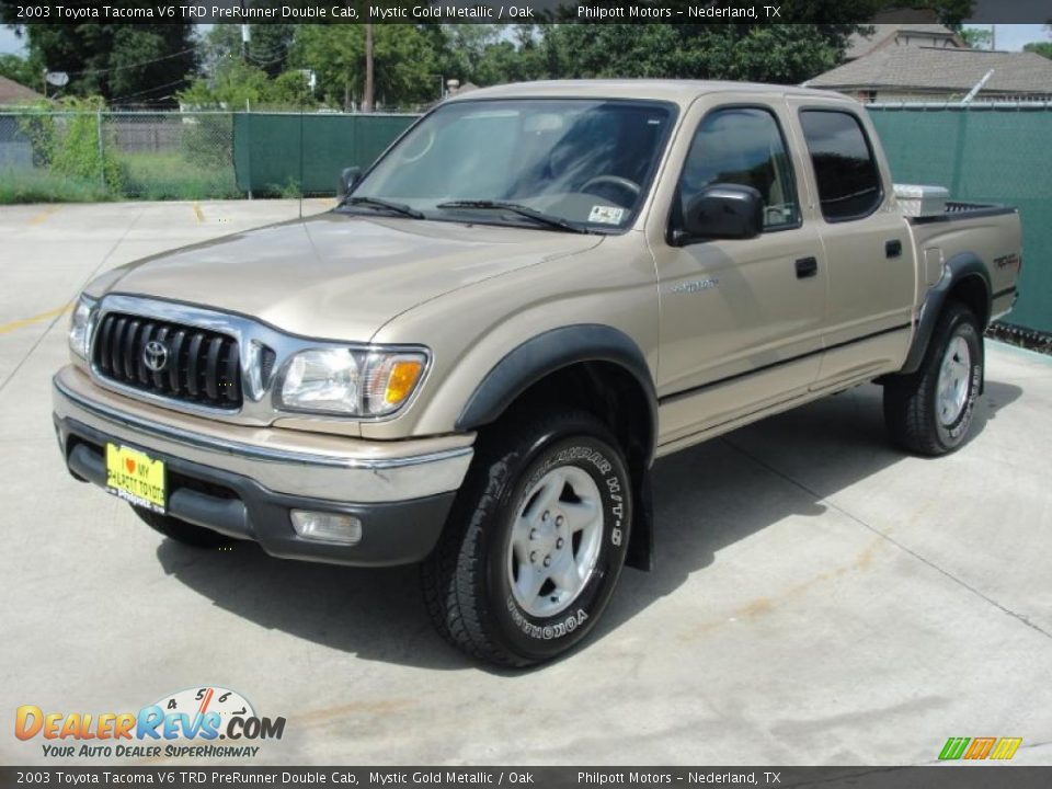2003 Toyota Tacoma V6 TRD PreRunner Double Cab Mystic Gold Metallic / Oak Photo #7