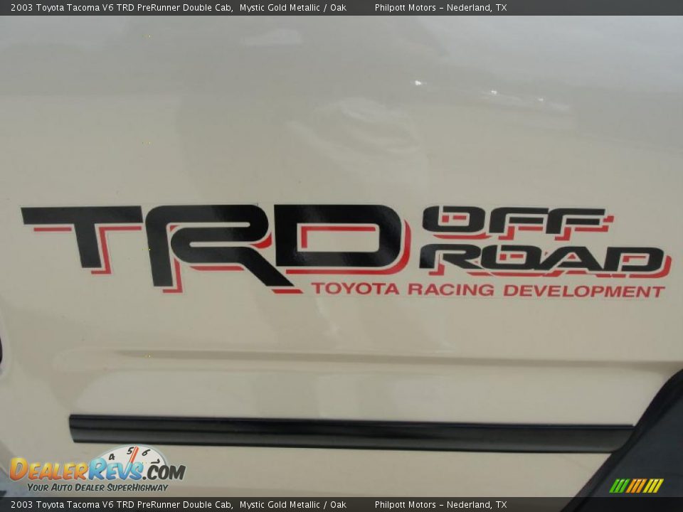 2003 Toyota Tacoma V6 TRD PreRunner Double Cab Mystic Gold Metallic / Oak Photo #20