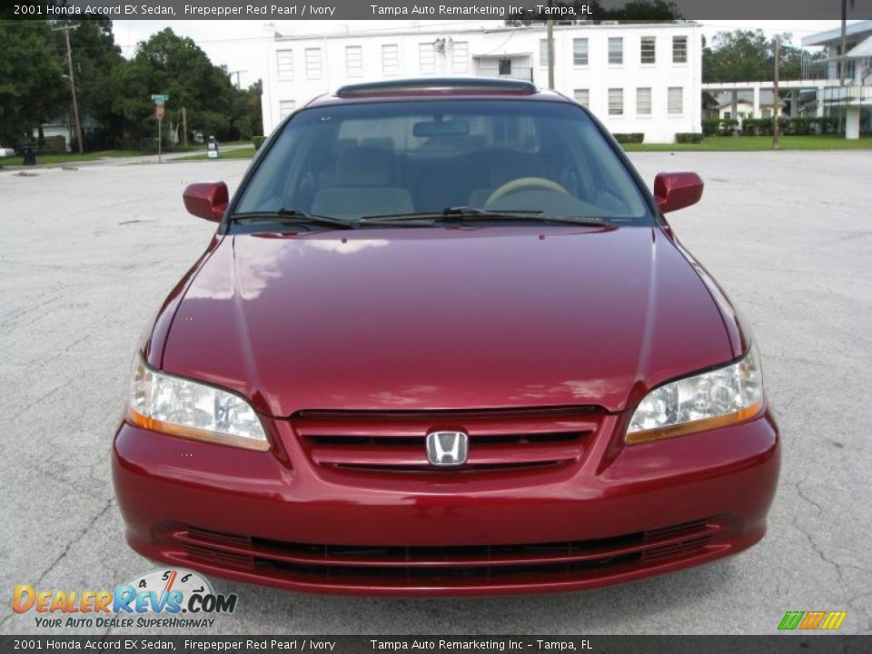 2001 Honda Accord EX Sedan Firepepper Red Pearl / Ivory Photo #2