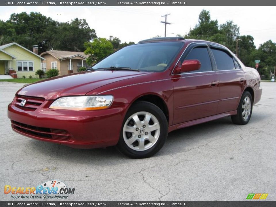 2001 Honda Accord EX Sedan Firepepper Red Pearl / Ivory Photo #6