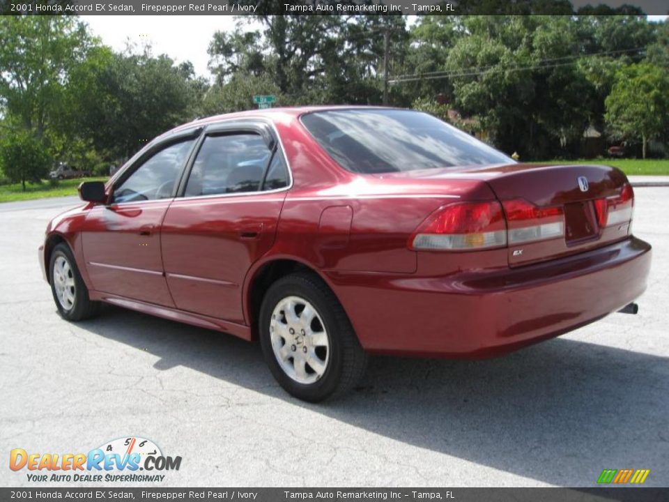 2001 Honda Accord EX Sedan Firepepper Red Pearl / Ivory Photo #11