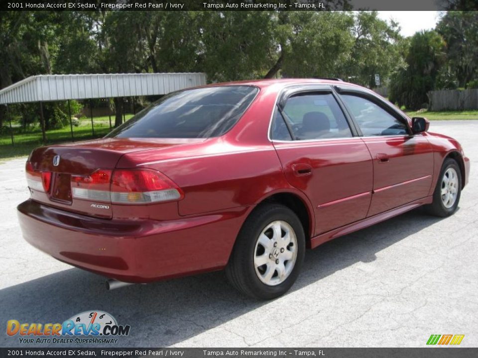 2001 Honda Accord EX Sedan Firepepper Red Pearl / Ivory Photo #12