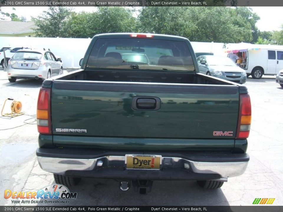 2001 GMC Sierra 1500 SLE Extended Cab 4x4 Polo Green Metallic / Graphite Photo #5
