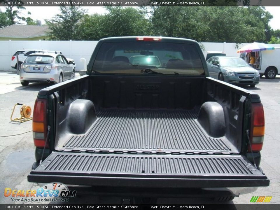 2001 GMC Sierra 1500 SLE Extended Cab 4x4 Polo Green Metallic / Graphite Photo #6