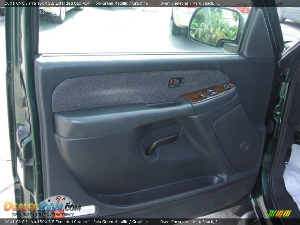 2001 GMC Sierra 1500 SLE Extended Cab 4x4 Polo Green Metallic / Graphite Photo #10