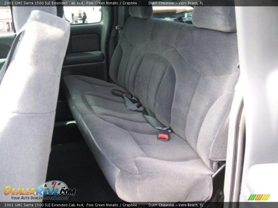 2001 GMC Sierra 1500 SLE Extended Cab 4x4 Polo Green Metallic / Graphite Photo #13