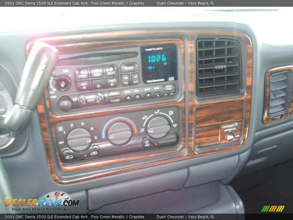 2001 GMC Sierra 1500 SLE Extended Cab 4x4 Polo Green Metallic / Graphite Photo #21