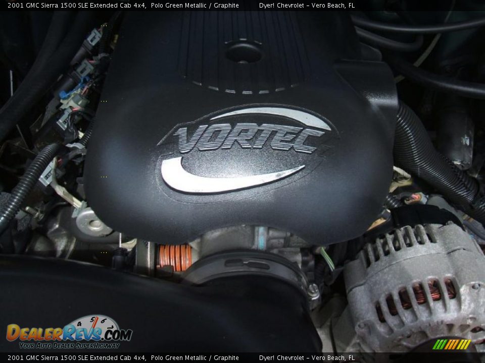 2001 GMC Sierra 1500 SLE Extended Cab 4x4 Polo Green Metallic / Graphite Photo #24