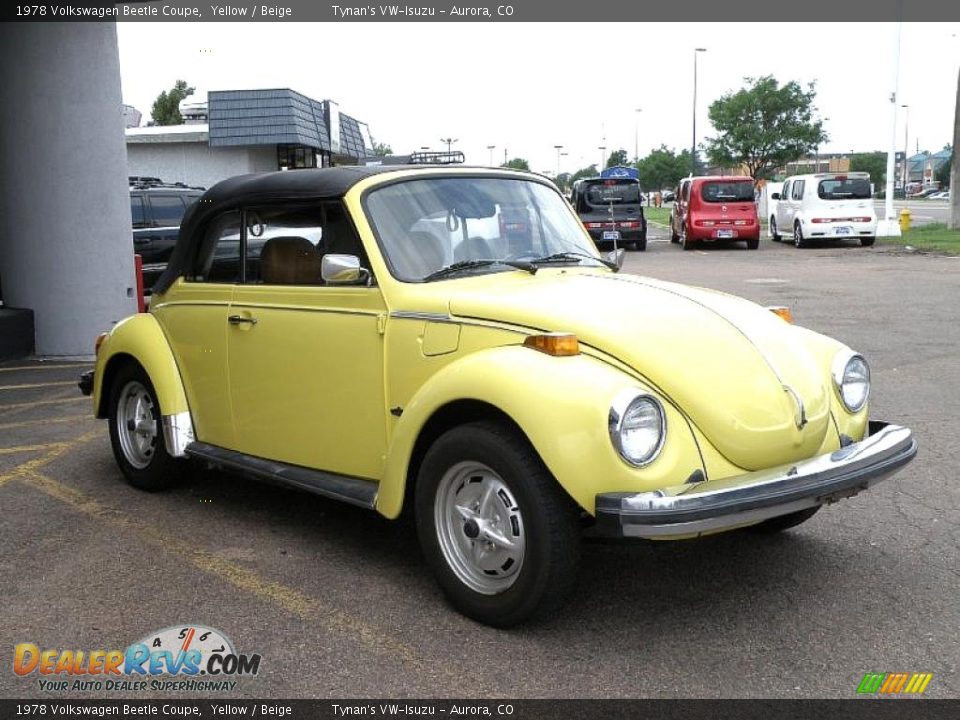 1978 Volkswagen Beetle Coupe Yellow / Beige Photo #3
