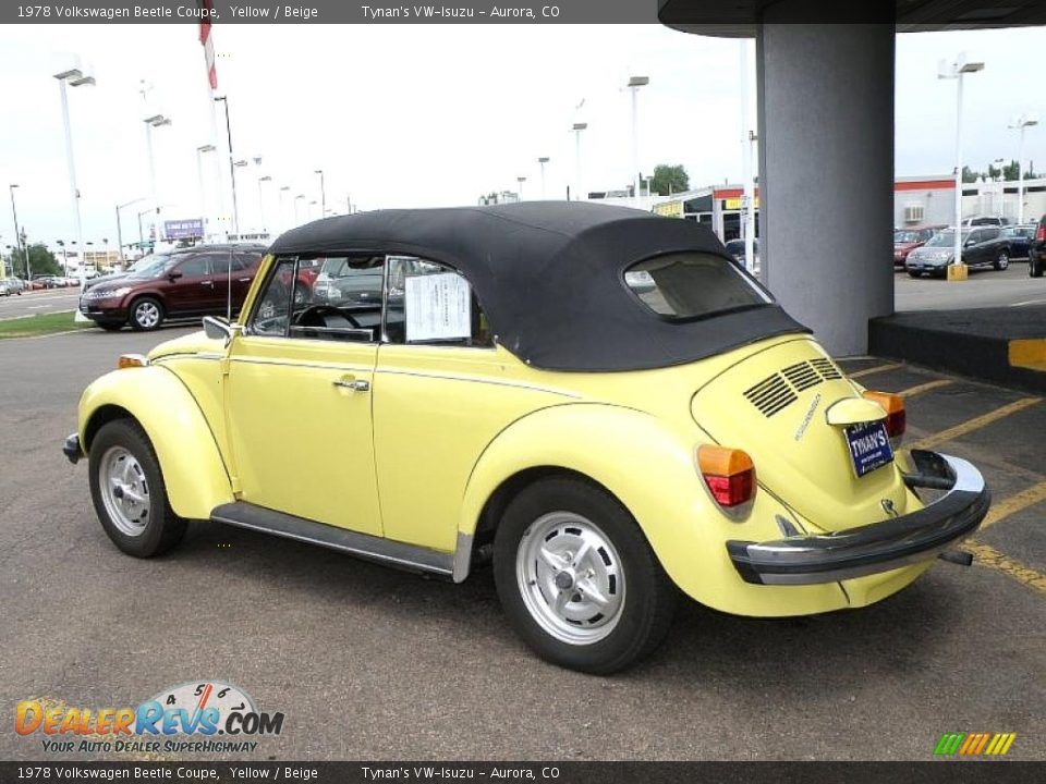 1978 Volkswagen Beetle Coupe Yellow / Beige Photo #4