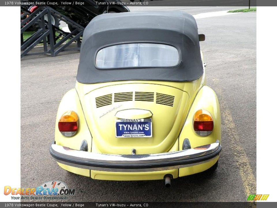 1978 Volkswagen Beetle Coupe Yellow / Beige Photo #5