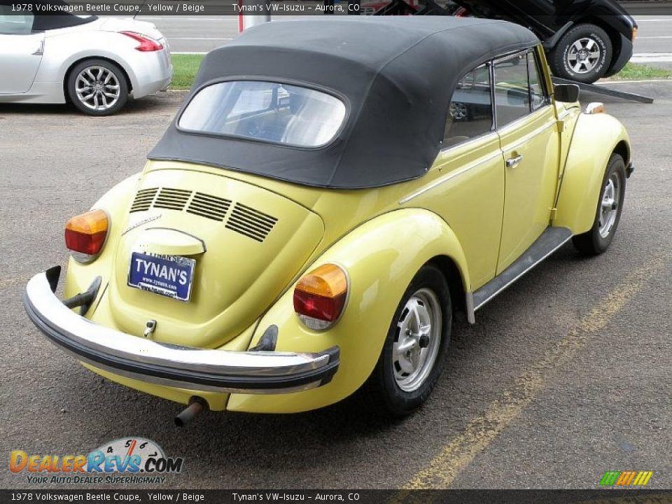 1978 Volkswagen Beetle Coupe Yellow / Beige Photo #6