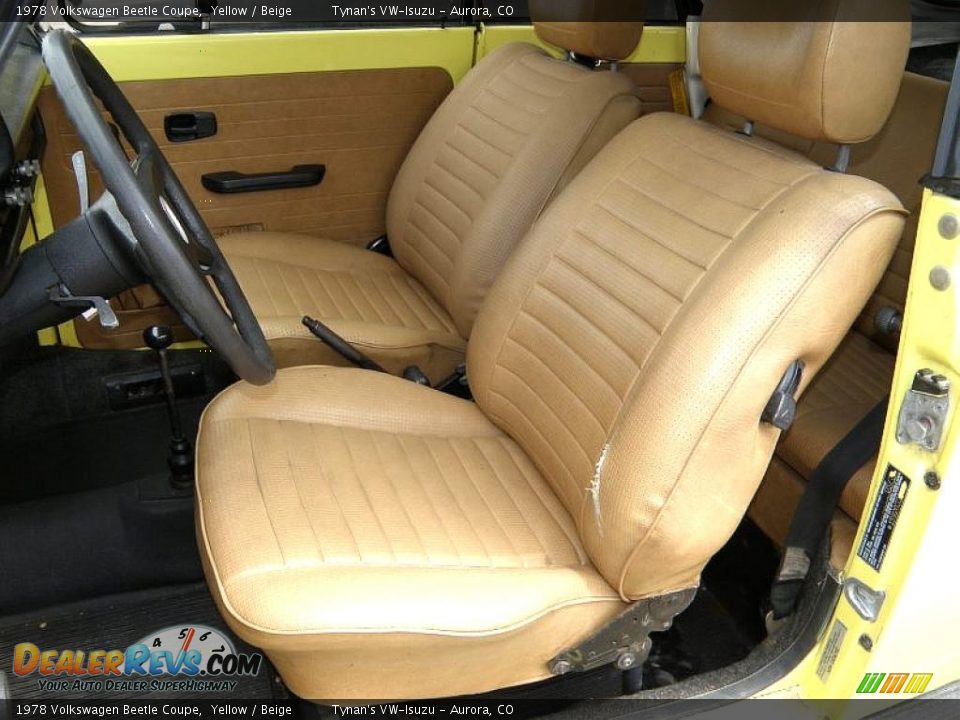 1978 Volkswagen Beetle Coupe Yellow / Beige Photo #7