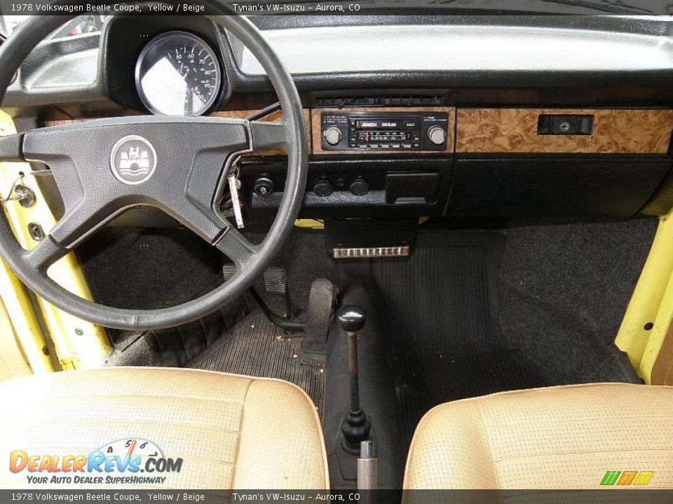 1978 Volkswagen Beetle Coupe Yellow / Beige Photo #9