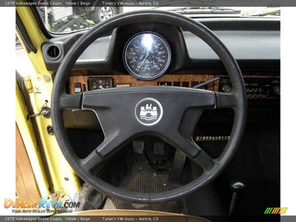 1978 Volkswagen Beetle Coupe Yellow / Beige Photo #10