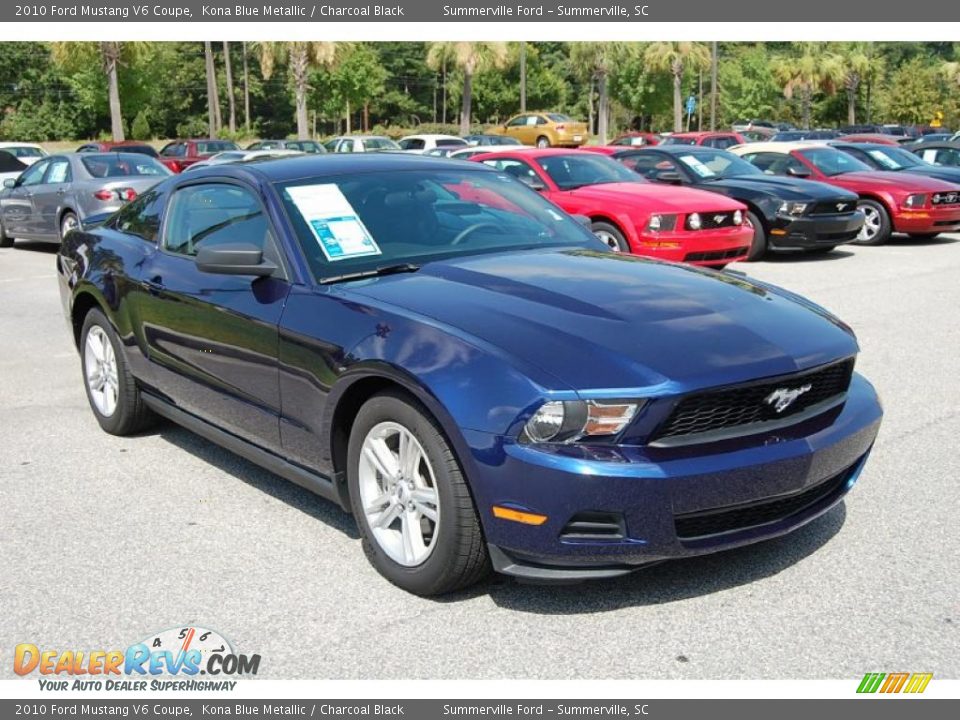 2010 Ford Mustang V6 Coupe Kona Blue Metallic / Charcoal Black Photo #1