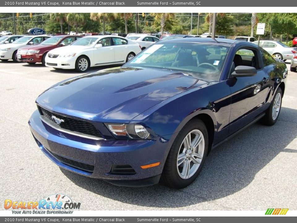 2010 Ford Mustang V6 Coupe Kona Blue Metallic / Charcoal Black Photo #11