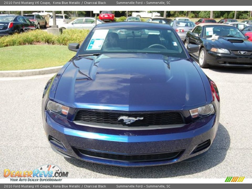 2010 Ford Mustang V6 Coupe Kona Blue Metallic / Charcoal Black Photo #12