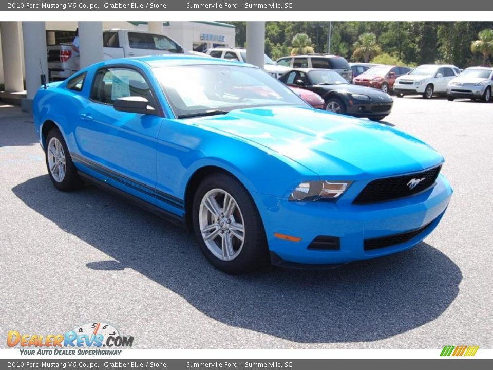 2010 Ford Mustang V6 Coupe Grabber Blue / Stone Photo #1