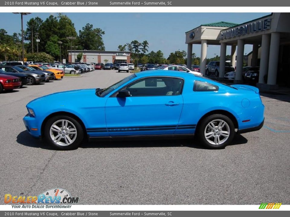 2010 Ford Mustang V6 Coupe Grabber Blue / Stone Photo #2
